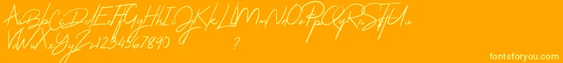 Thejacklyn-Schriftart – Gelbe Schriften auf orangefarbenem Hintergrund