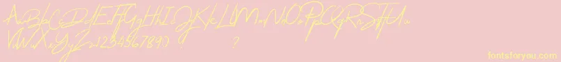 Thejacklyn Font – Yellow Fonts on Pink Background