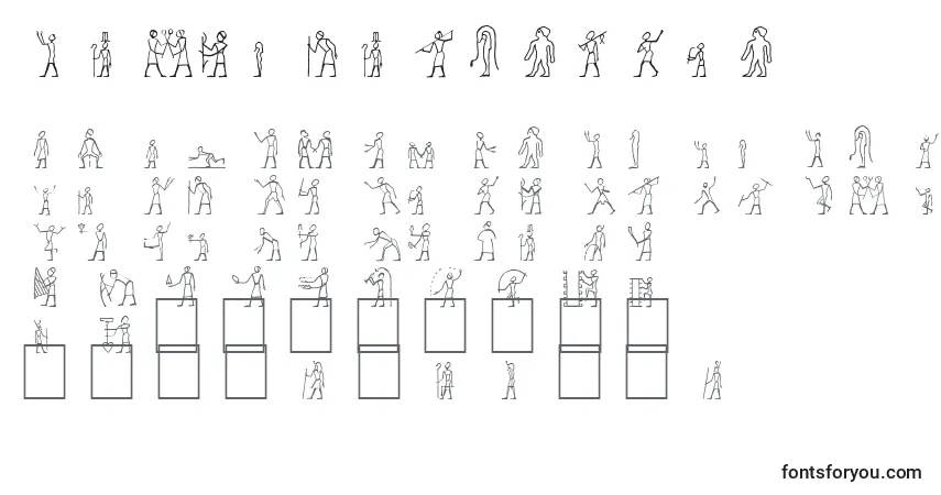 A fonte HyroglyphesOne – alfabeto, números, caracteres especiais