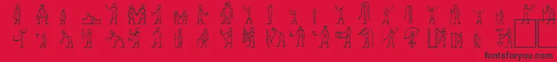 HyroglyphesOne Font – Black Fonts on Red Background