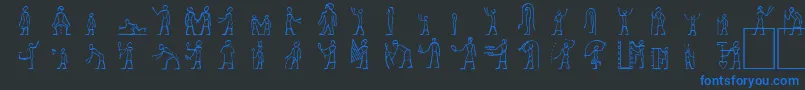 HyroglyphesOne Font – Blue Fonts on Black Background