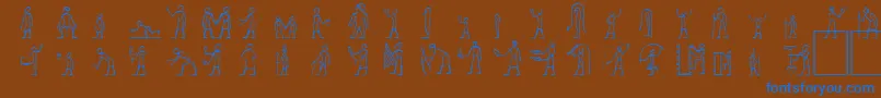 HyroglyphesOne Font – Blue Fonts on Brown Background