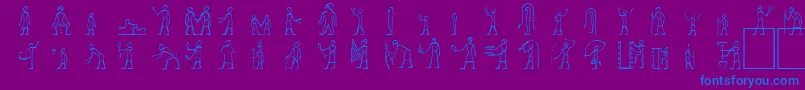 HyroglyphesOne Font – Blue Fonts on Purple Background