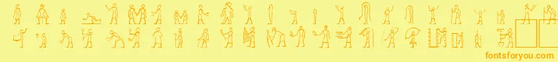 HyroglyphesOne Font – Orange Fonts on Yellow Background