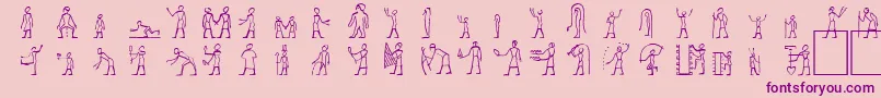 HyroglyphesOne Font – Purple Fonts on Pink Background