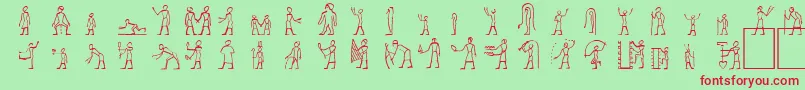HyroglyphesOne Font – Red Fonts on Green Background