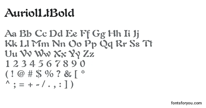 AuriolLtBold-fontti – aakkoset, numerot, erikoismerkit