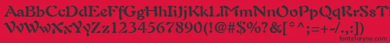 AuriolLtBold Font – Black Fonts on Red Background