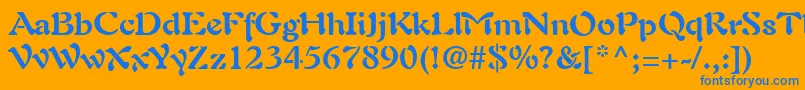 Czcionka AuriolLtBold – niebieskie czcionki na pomarańczowym tle