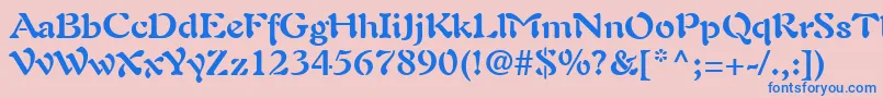 AuriolLtBold Font – Blue Fonts on Pink Background