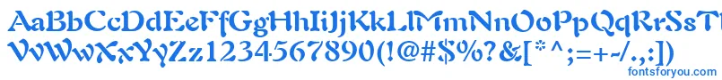 フォントAuriolLtBold – 白い背景に青い文字