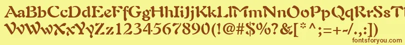 AuriolLtBold Font – Brown Fonts on Yellow Background