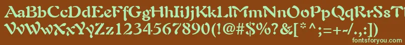 Czcionka AuriolLtBold – zielone czcionki na brązowym tle