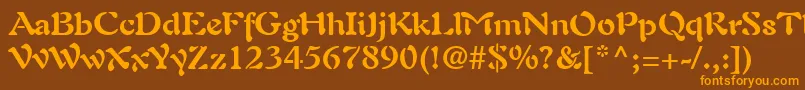 Шрифт AuriolLtBold – оранжевые шрифты на коричневом фоне