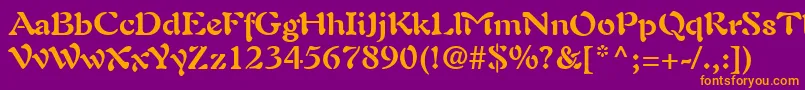 AuriolLtBold Font – Orange Fonts on Purple Background