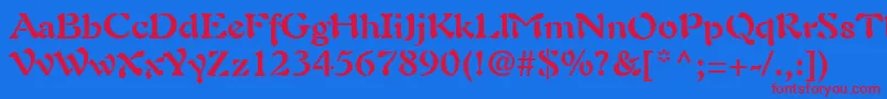 AuriolLtBold Font – Red Fonts on Blue Background