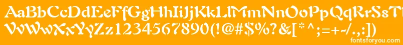 Czcionka AuriolLtBold – białe czcionki na pomarańczowym tle