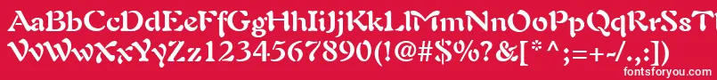 AuriolLtBold Font – White Fonts on Red Background