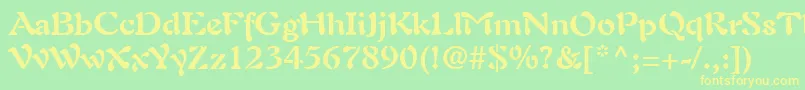 AuriolLtBold Font – Yellow Fonts on Green Background