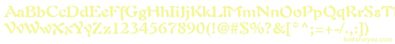 フォントAuriolLtBold – 白い背景に黄色の文字