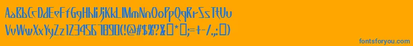 Kzweda Font – Blue Fonts on Orange Background
