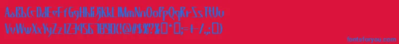 Kzweda Font – Blue Fonts on Red Background