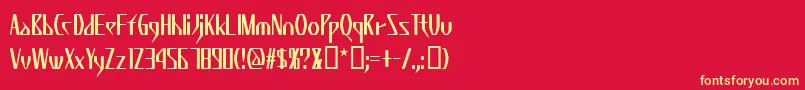 Kzweda Font – Yellow Fonts on Red Background