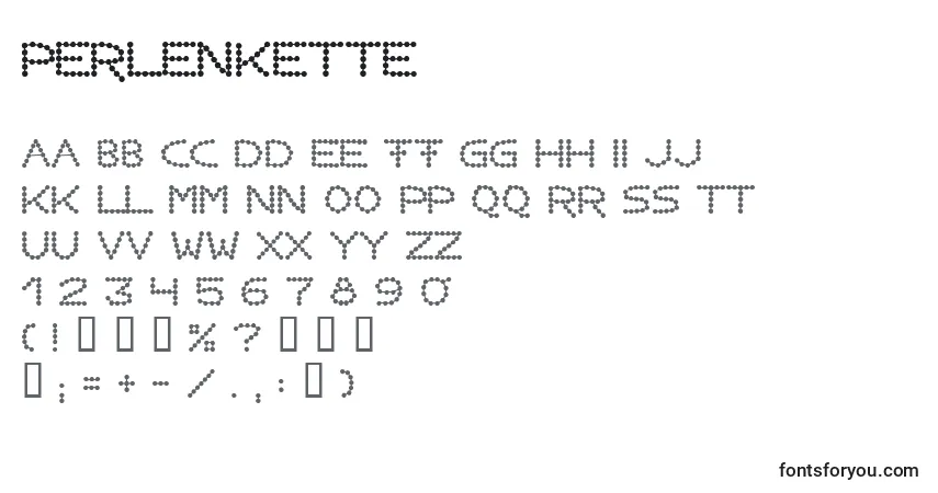 Шрифт Perlenkette – алфавит, цифры, специальные символы