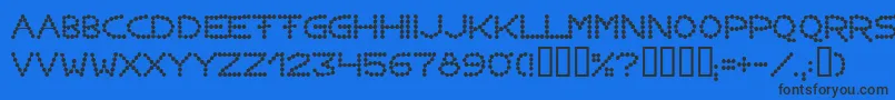 Perlenkette Font – Black Fonts on Blue Background