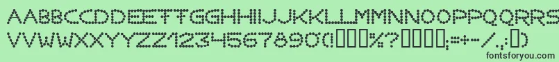 フォントPerlenkette – 緑の背景に黒い文字