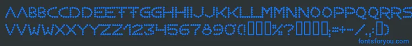 フォントPerlenkette – 黒い背景に青い文字