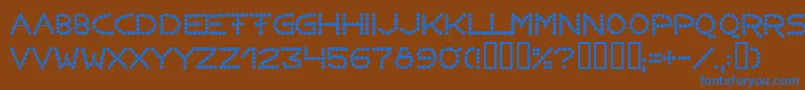 フォントPerlenkette – 茶色の背景に青い文字