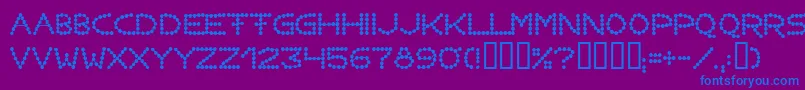 フォントPerlenkette – 紫色の背景に青い文字
