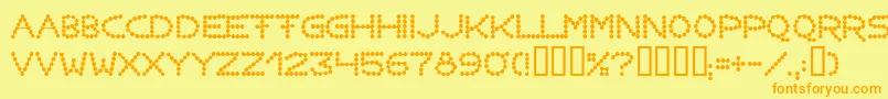 Saiba mais sobre a fonte Perlenkette Fonte Perlenkette – fontes laranjas em um fundo amarelo