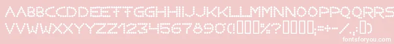 Perlenkette-Schriftart – Weiße Schriften auf rosa Hintergrund