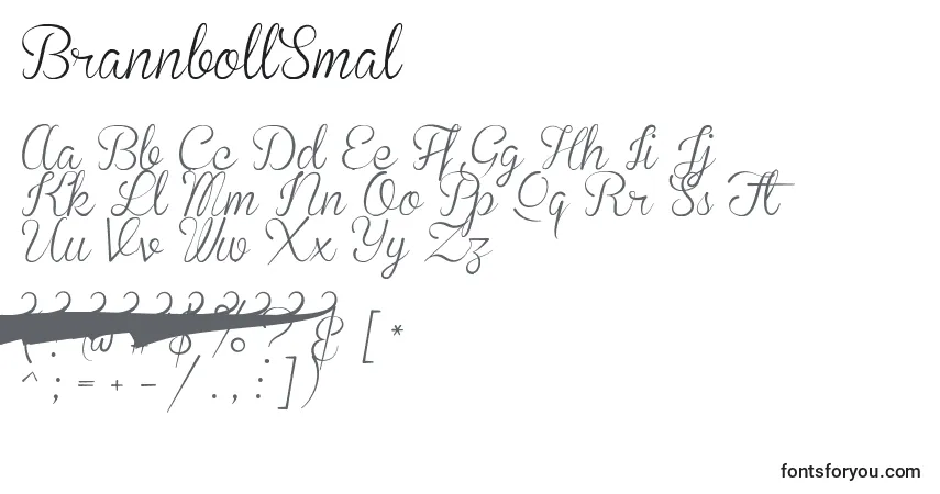 BrannbollSmalフォント–アルファベット、数字、特殊文字