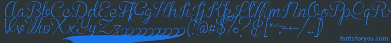 BrannbollSmal Font – Blue Fonts on Black Background
