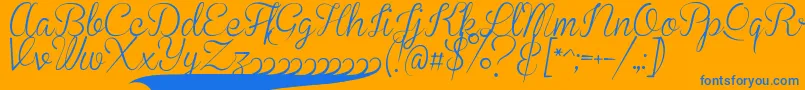 BrannbollSmal Font – Blue Fonts on Orange Background
