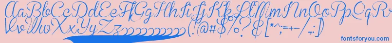 BrannbollSmal Font – Blue Fonts on Pink Background