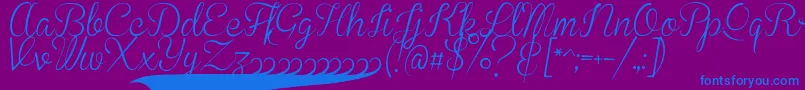 BrannbollSmal Font – Blue Fonts on Purple Background