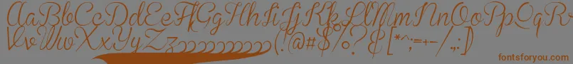 BrannbollSmal Font – Brown Fonts on Gray Background