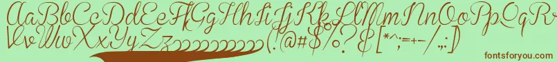 Шрифт BrannbollSmal – коричневые шрифты на зелёном фоне