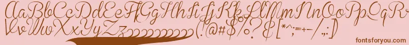 BrannbollSmal Font – Brown Fonts on Pink Background