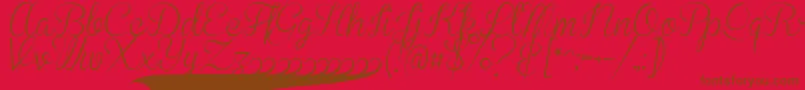 BrannbollSmal Font – Brown Fonts on Red Background