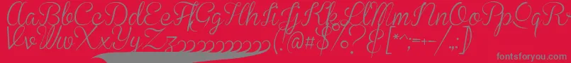 フォントBrannbollSmal – 赤い背景に灰色の文字