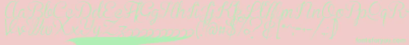 BrannbollSmal-Schriftart – Grüne Schriften auf rosa Hintergrund