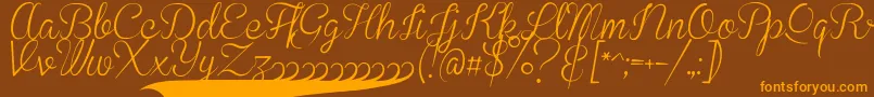 BrannbollSmal Font – Orange Fonts on Brown Background