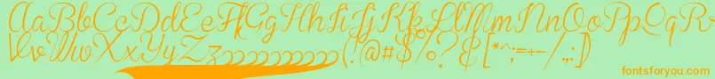 BrannbollSmal Font – Orange Fonts on Green Background