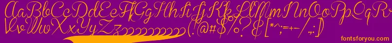 BrannbollSmal Font – Orange Fonts on Purple Background