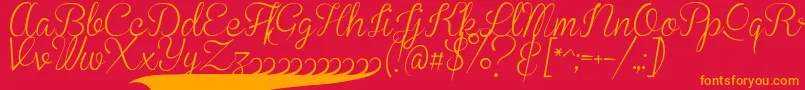 BrannbollSmal Font – Orange Fonts on Red Background